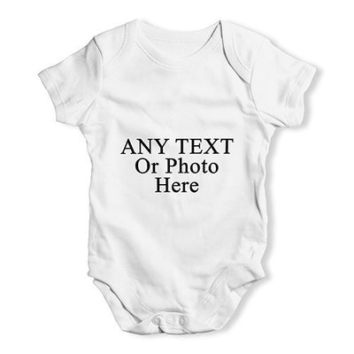 Personalised Design Your Own Wording Photo Baby Unisex Baby Grow Bodysuit