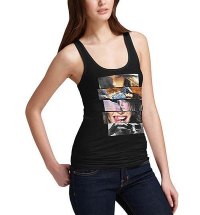 Womens Fashion Collage Printed Tank Top