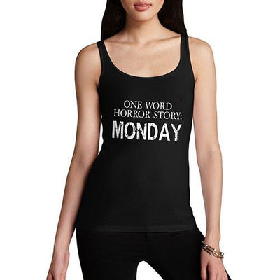 Women's One Word Horror Story MONDAY Funny Tank Top