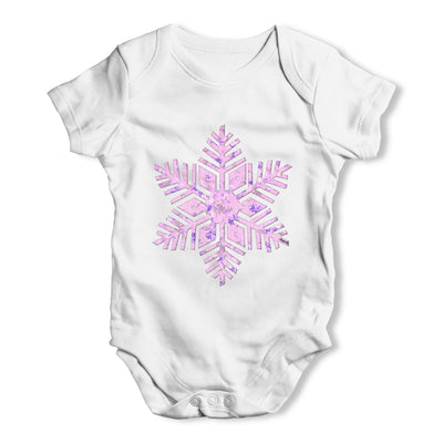 Pink Snowflake Baby Grow Bodysuit