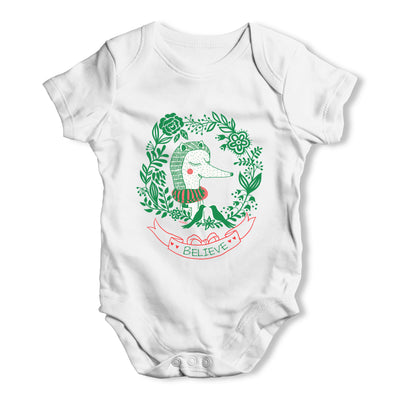Believe Fox Print Baby Grow Bodysuit