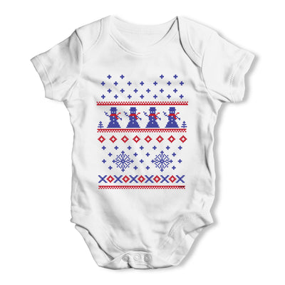Christmas Snowman Pattern Baby Grow Bodysuit