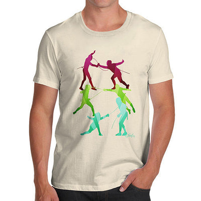 Men's Rainbow Fencing Pattern T-Shirt