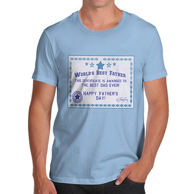 Men's World's Best Father Certificate T-Shirt