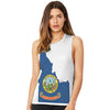 USA States and Flags Idaho Women's Flowy Scoop Muscle Tank