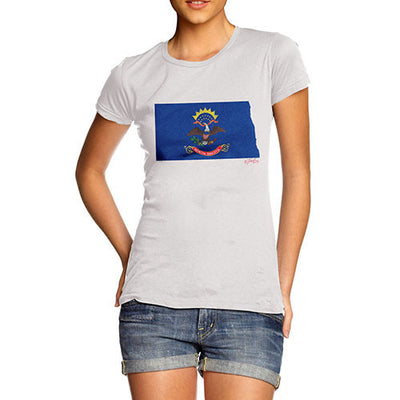 Women's USA States and Flags North Dakota T-Shirt