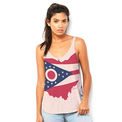 USA States and Flags Ohio Women's Flowy Side Slit Tank