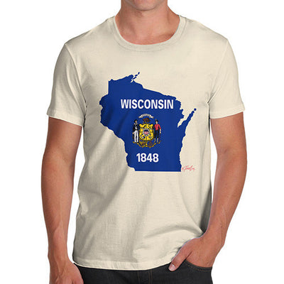 Men's USA States and Flags Wisconsin T-Shirt