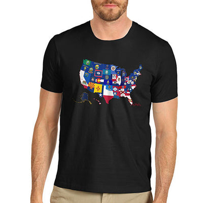 Men's USA States and Flags  T-Shirt
