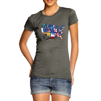 Women's USA States and Flags  T-Shirt