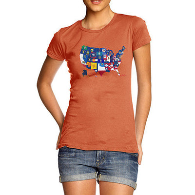 Women's USA States and Flags  T-Shirt