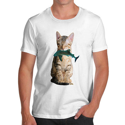 Men's Cat Eats Shark T-Shirt