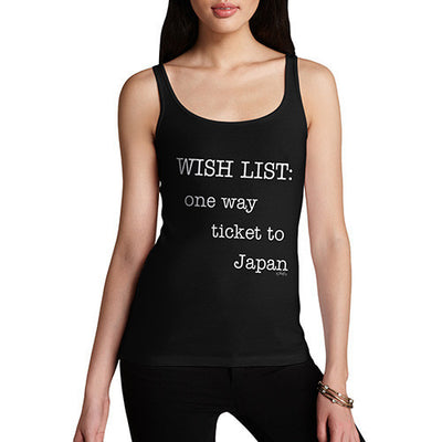 Women's Wish List One Way Ticket To Japan Tank Top