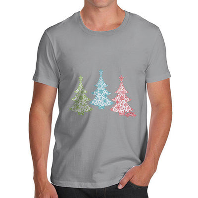 Men's Festive Snowflake Christmas Trees T-Shirt