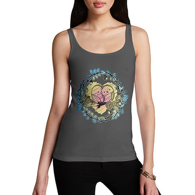 Women's Love Birds Perched On A Branch Tank Top