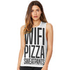 Wifi, Pizza, Sweatpants Women's Flowy Scoop Muscle Tank