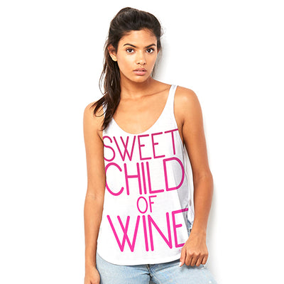 Sweet Child Of Wine Women's Flowy Side Slit Tank