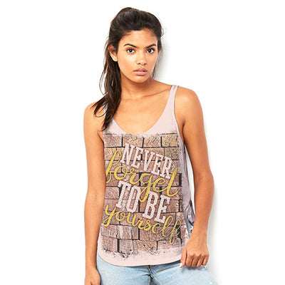 Never Forget To Be Yourself Women's Flowy Side Slit Tank
