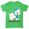 Personalised Cartoon Polar Bear Boy's T-Shirt