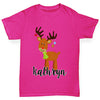Personalised Cartoon Reindeer Girl's T-Shirt