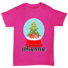 Personalised Christmas Snow Globe Girl's T-Shirt