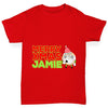 Personalised Cartoon Christmas Mince Pie Boy's T-Shirt