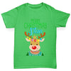 Personalised Christmas Reindeer Sweater Girl's T-Shirt 
