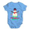 Personalised Merry Christmas Snowman Baubles Baby Unisex Baby Grow Bodysuit