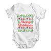 Merry Christmas Santa Hat Pattern Baby Unisex Baby Grow Bodysuit