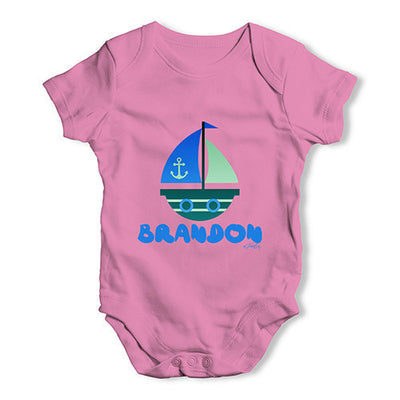 Personalised Cute Boat Baby Unisex Baby Grow Bodysuit