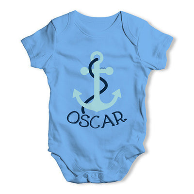 Personalised Blue Anchor Baby Unisex Baby Grow Bodysuit