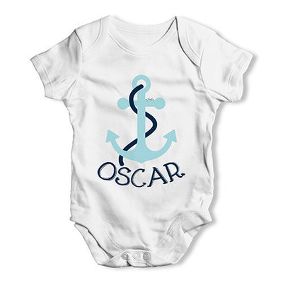 Personalised Blue Anchor Baby Unisex Baby Grow Bodysuit