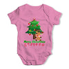 Personalised Merry Christmas Reindeer Tree Baby Unisex Baby Grow Bodysuit