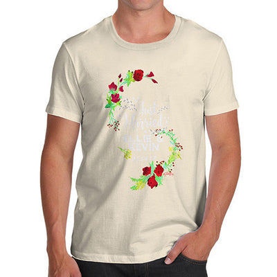 Personalised Just Married Flowers Men's T-Shirt