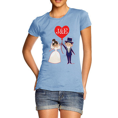 Personalised Wedding Heart Balloon Women's T-Shirt