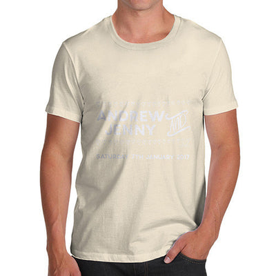 Personalised Wedding Date Hearts Men's T-Shirt