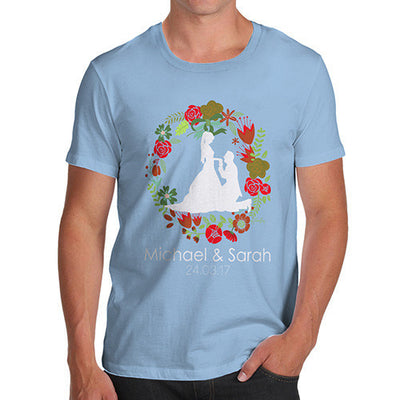 Personalised Wedding Silhouette Wreath Men's T-Shirt