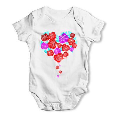 Roses Love Heart Baby Unisex Baby Grow Bodysuit