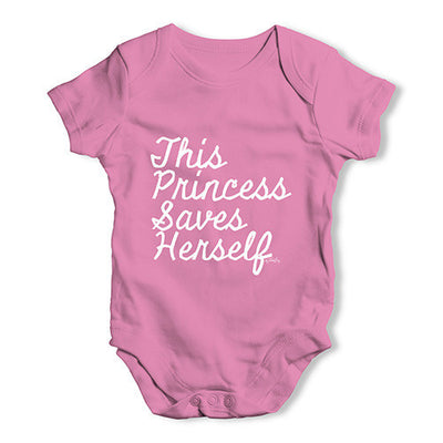 This Princess Saves Herself Baby Unisex Baby Grow Bodysuit