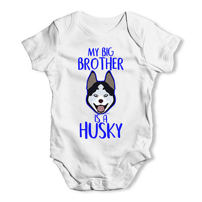 Personalised My Sibling Is A Husky Baby Unisex Baby Grow Bodysuit