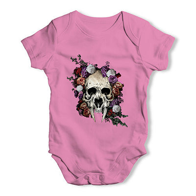 Sabretooth Skull Flowers Baby Unisex Baby Grow Bodysuit