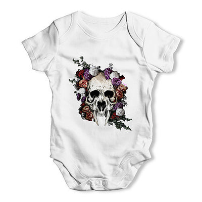 Sabretooth Skull Flowers Baby Unisex Baby Grow Bodysuit