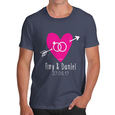 Personalised Couples Name Cupid's Heart Men's T-Shirt