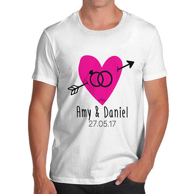 Personalised Couples Name Cupid's Heart Men's T-Shirt