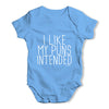 I Like My Puns Intended Baby Unisex Baby Grow Bodysuit
