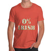 0% Irish St Patrick's Day Shamrock Irish Flag Men's T-Shirt