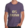 0% Irish St Patrick's Day Shamrock Irish Flag Men's T-Shirt