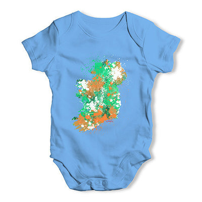 Ireland Paint Splats Silhouette Baby Unisex Baby Grow Bodysuit