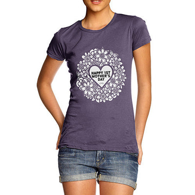 Happy 1st Mother's Day Cutout Women's T-Shirt