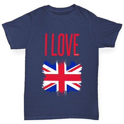 I Love Great Britain Paint Splat Boy's T-Shirt